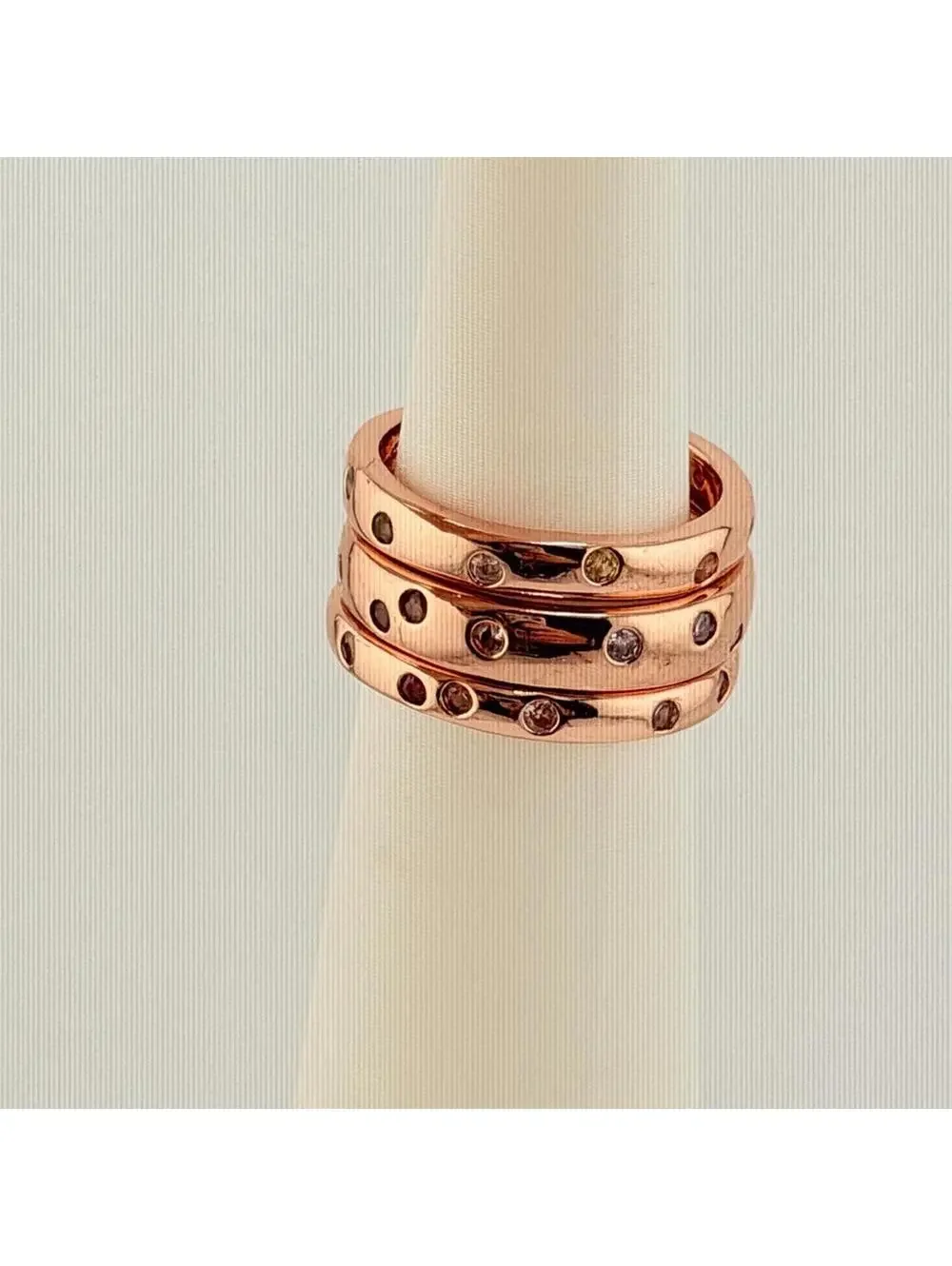 Bomb Party MHA Mental Health Awareness 3x 360 Bands Ring Sz 8 on Rose Gold